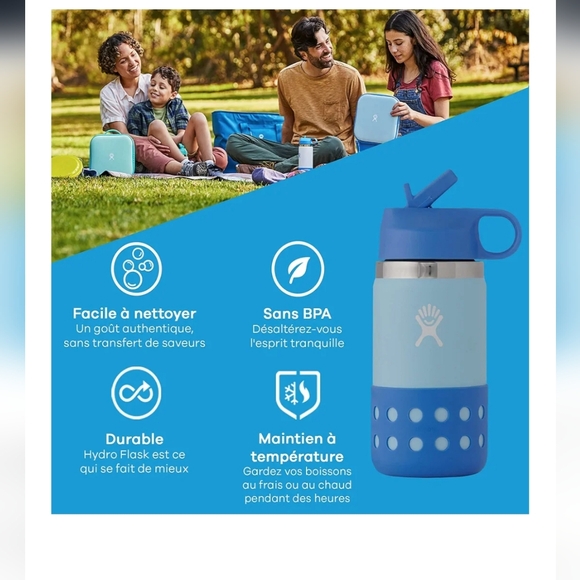 Hydro Flask Kids Wide Mouth Straw Lid and Boot 20 Ounces Pink NWT - Picture 7 of 7